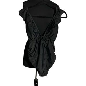 Pinkblush Black Backless Ruffle One Piece Bathing suit size medium